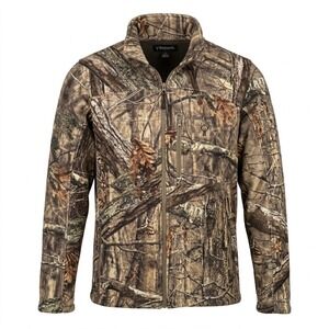 Huntworth Mens Camo Full Zip Fleece Jacket Large Oak Tree 9132-HDN Brown L
